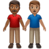 👨🏾‍🤝‍👨🏽 men holding hands: medium-dark skin tone, medium skin tone display on Apple